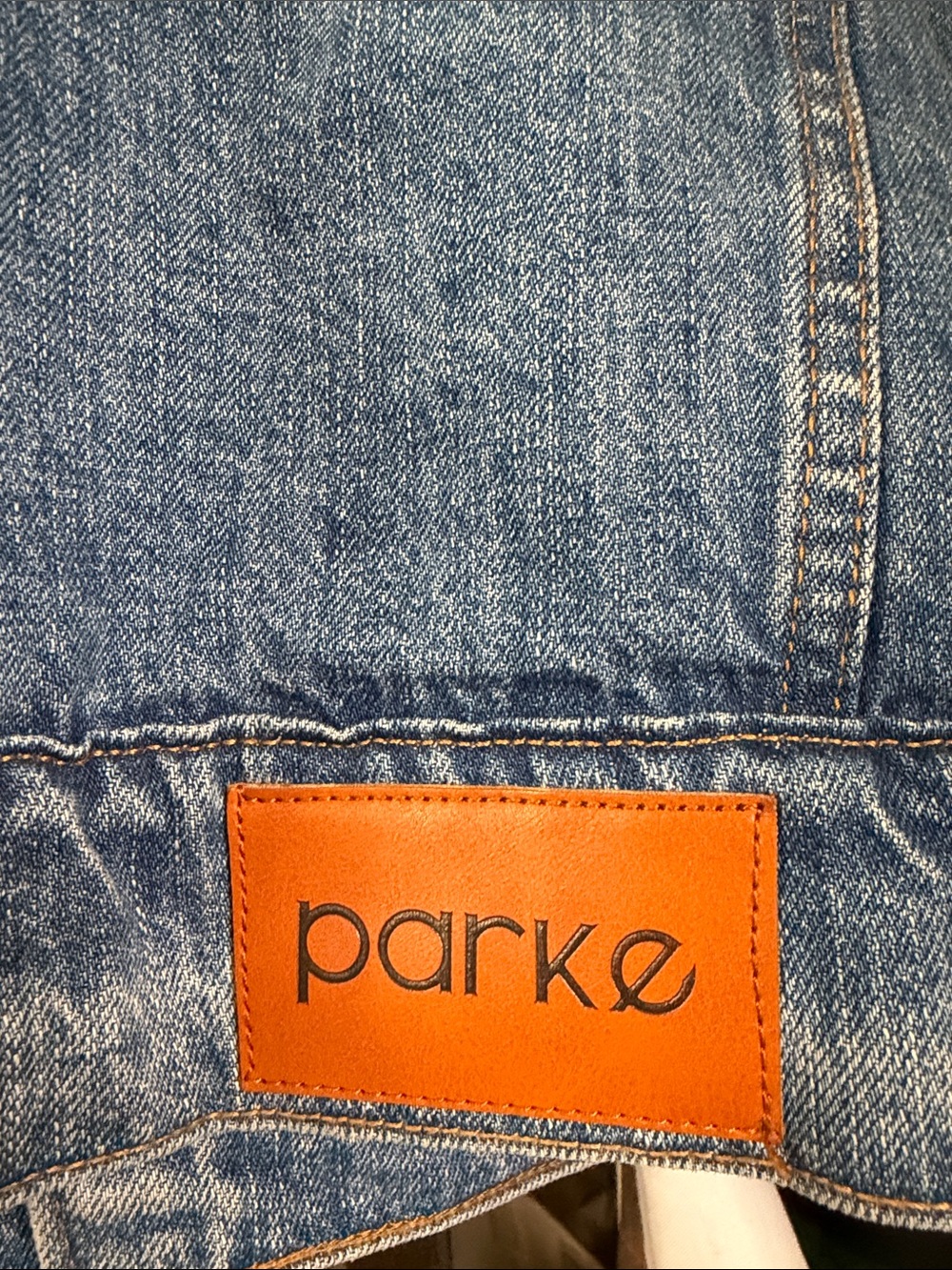 Parker Light Blue Denim Jacket with Brown Corduroy Collar - Picture 3 of 5